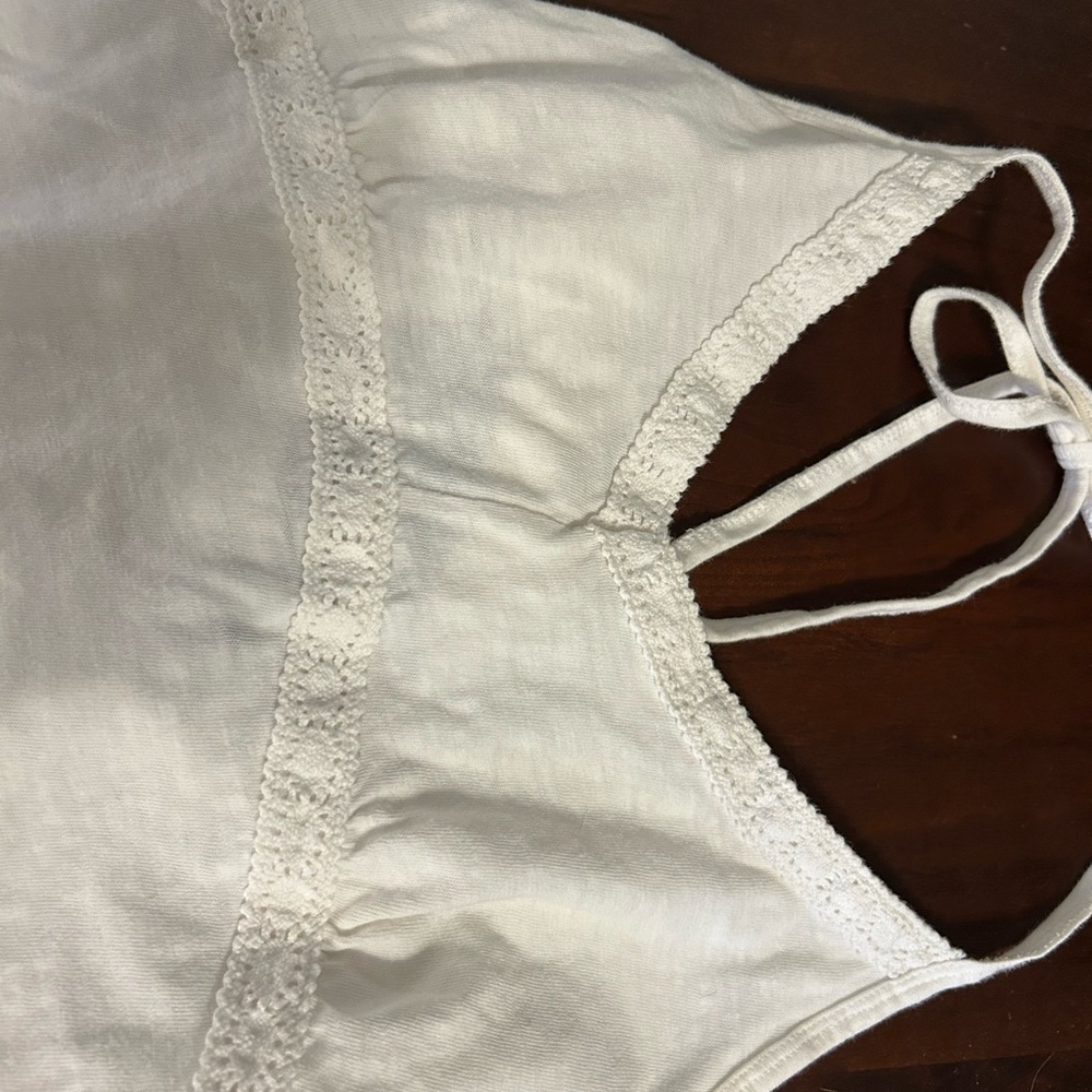 GAP White Cotton Tank Top with Spaghetti Straps